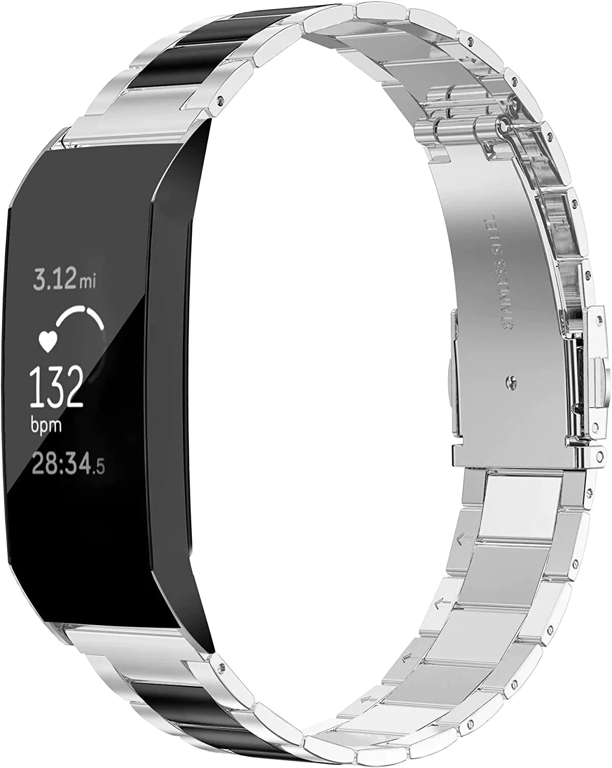 Wearlizer Stainless Steel Band Compatible for Fitbit Charge 3/Fitbit Charge 4/Charge 3 SE Bandswomen Men,Ultra-Thin Lightweight Replacement Strap Wristbands Accessories for Fitbit Charge 3 (Rosegold)