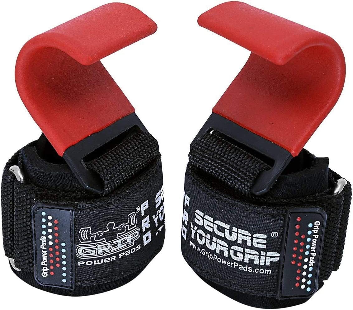 Weight Lifting Hooks Heavy Duty Lifting Wrist Straps Pull Ups Deadlift Straps Power Lifting Grips Padded Workout Straps for Weightlifting Gym Gloves for Men & Women Premium Workout Equipment