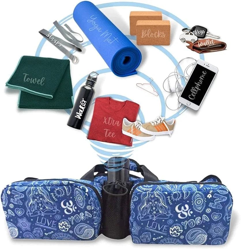 WHITE as IVORY Yoga Mat Bag | Lightweight Tote Bag | Pockets to Carry 2 Yoga Blocks, Large Mat, Yoga Strap, Bottle, Keys, Phone, Hand Towel, Xtra Clothing | Yoga Pilates Gym | Machine Washable