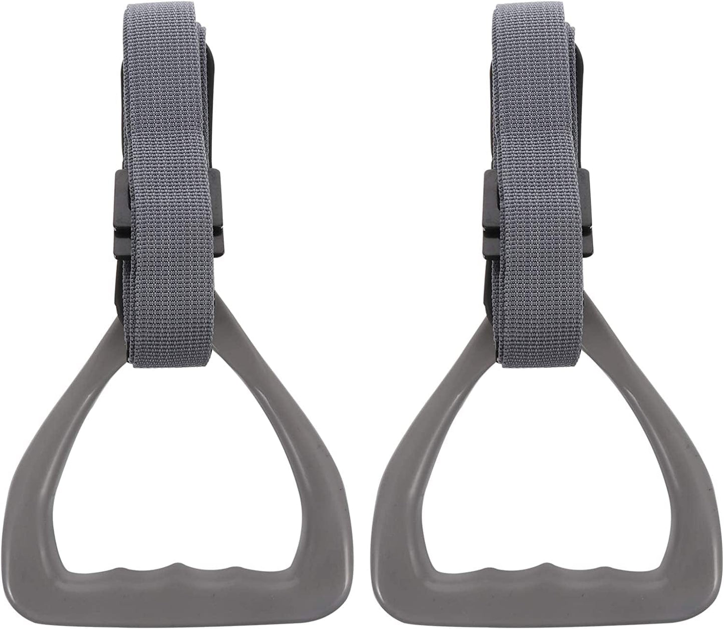 WINOMO 2Pcs Children Gymnastic Ring Kids Gym Rings Suspension Trainer Handle with Adjustable Straps for Home Gym Train Workout Fitness (Grey)