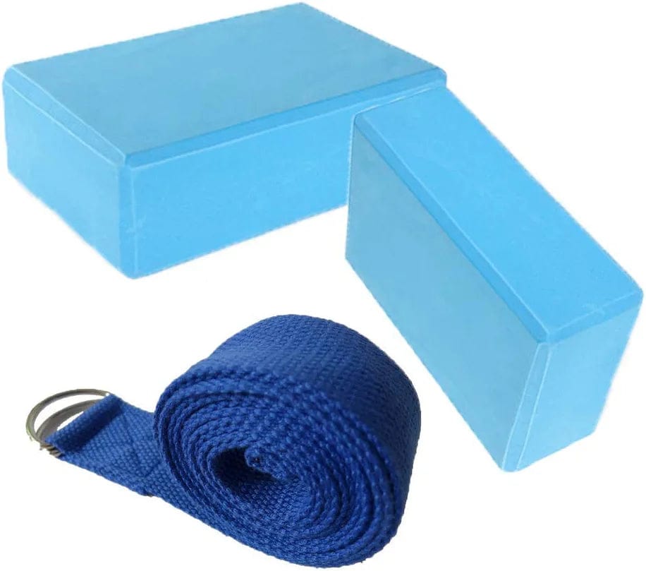 Xiangruicoltd 2Pcs Yoga Blocks + 1 Yoga Stretch Strap Set Eco Friendly Lightweight EVA Foam Comfortable Durable Firm Support Blocks Yoga Prop Brick Fit for Yoga,Pilates