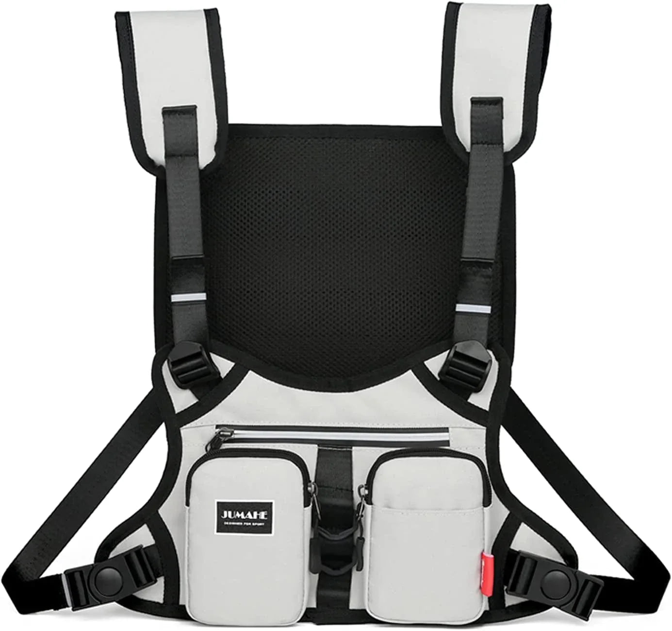 YEVHEV Running Backpack Vest Cell Phone and Accessories Holder Lightweight Pack for Walking Cycling (White)