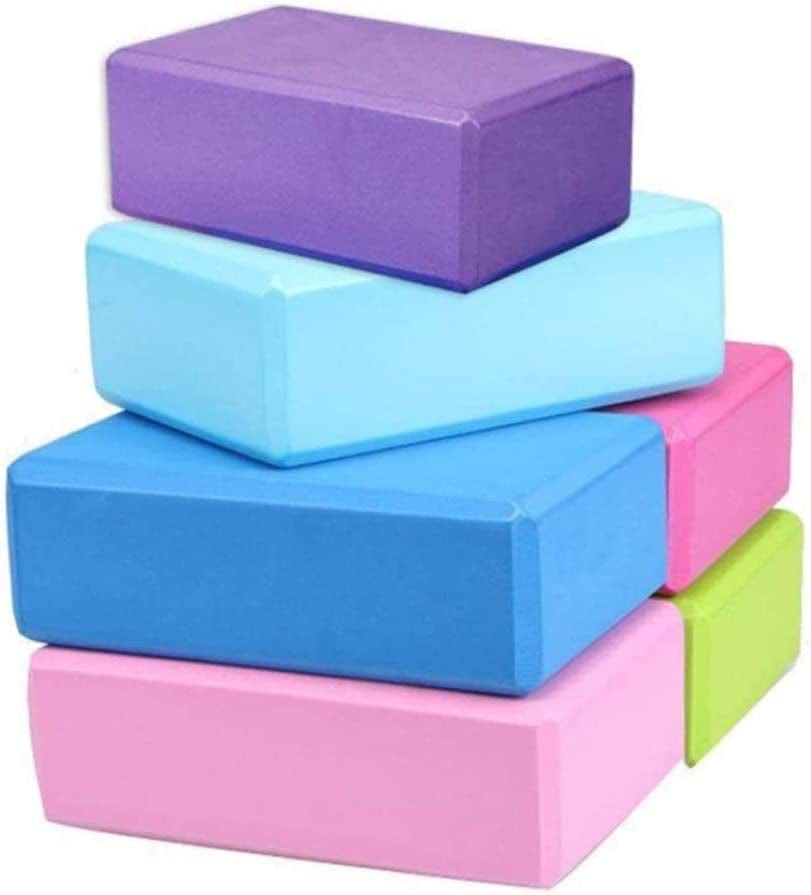 Yoga Block EVA Foam Blocks Non Slip Foam Brick High Density Exercise Block Fitness Brick for Stretching Pilates Equipment 6PCS.