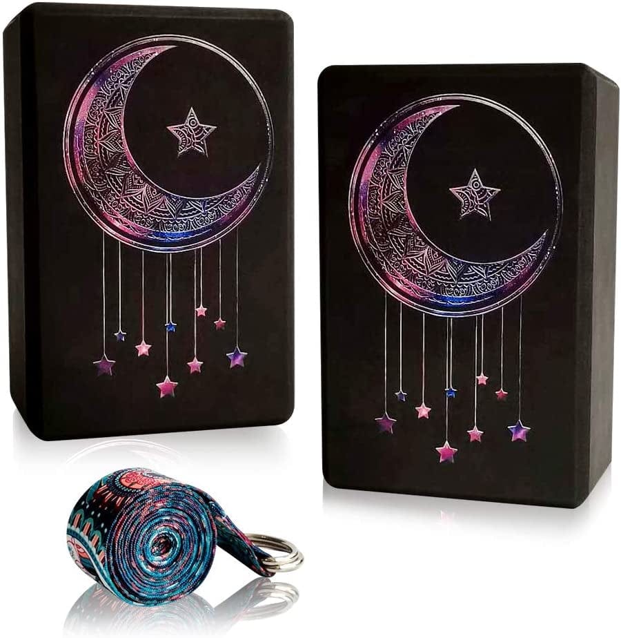 Yoga Block Sets(2 Pack) – High Density EVA Foam Exercise Blocks – Instantly Support and Improve Your Poses and Flexibility – Lightweight Versatile Fitness and Balance Odor Free Brick,9" X 6" X 4"