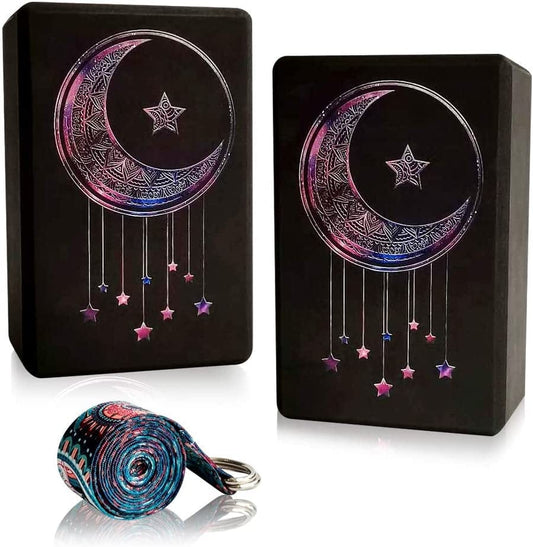 Yoga Block Sets(2 Pack) – High Density EVA Foam Exercise Blocks – Instantly Support and Improve Your Poses and Flexibility – Lightweight Versatile Fitness and Balance Odor Free Brick,9" X 6" X 4"