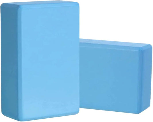 Yoga Blocks 9''X6''X3'', 2 Pack High Density Yoga Brick Foam Blocks to Improve Strength, Flexibility and Balance, Light Weight and Non-Slip Surface for Yoga, Pilates and Meditation (Sky Blue)