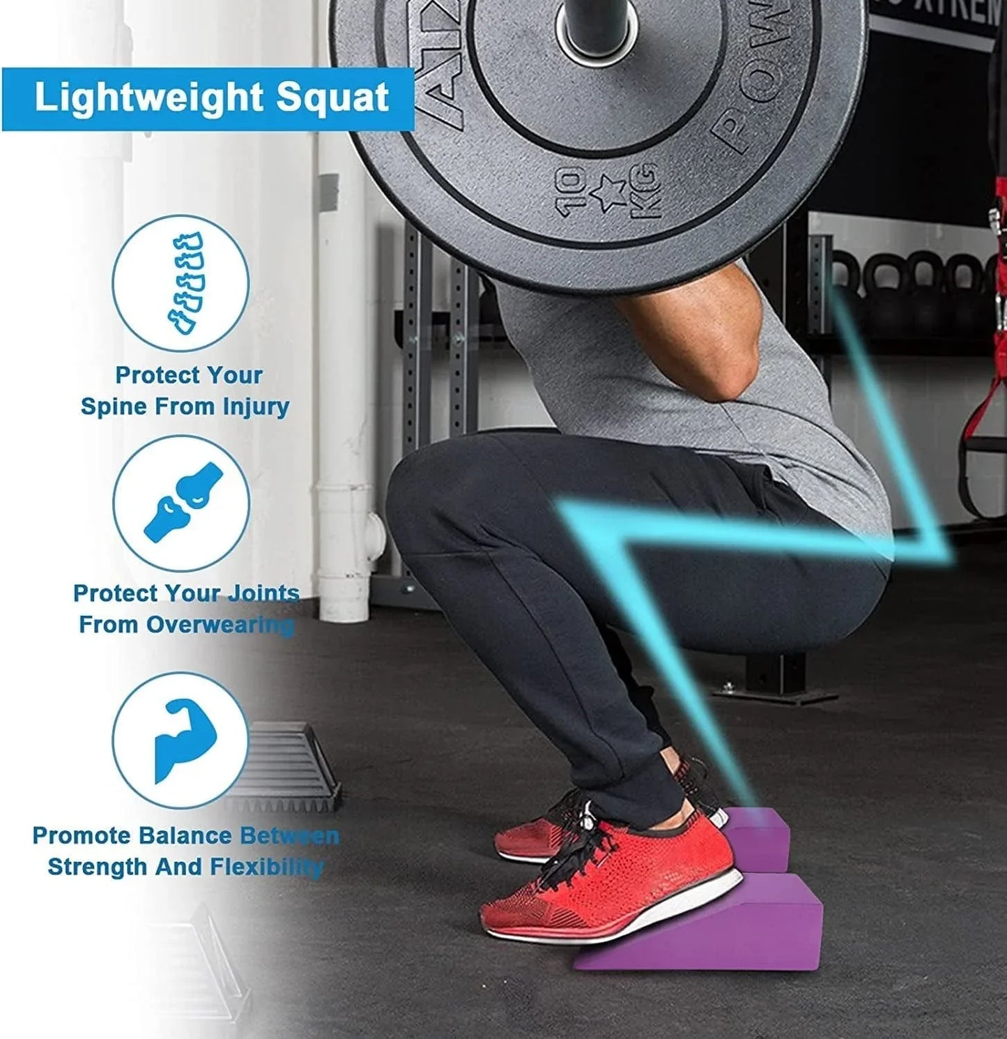 Yoga Foam Wedge Blocks (Pair) Soft Wrist Wedge, Supportive Foot Exercise Accessories, Calf Raise Block, Calf Stretcher, Balance, Pushup,Yoga Wrist Support, Pilates, Squat Wedge, EVA Riser Block