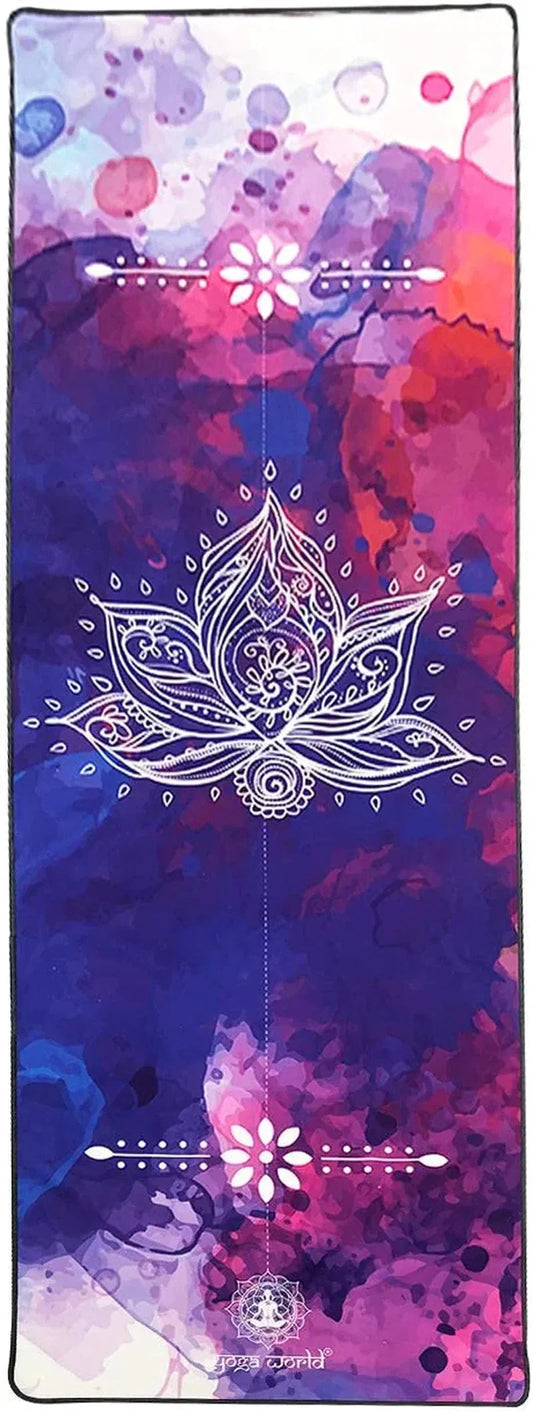 Yoga World Yoga Towel - Thick, Soft, Sweat Absorbent, Nonslip Exercise Towel Made with Microfiber Fabric - for Bikram, Pilates, Beach and Home Workout - Machine-Washable - 72 X 24 Inch