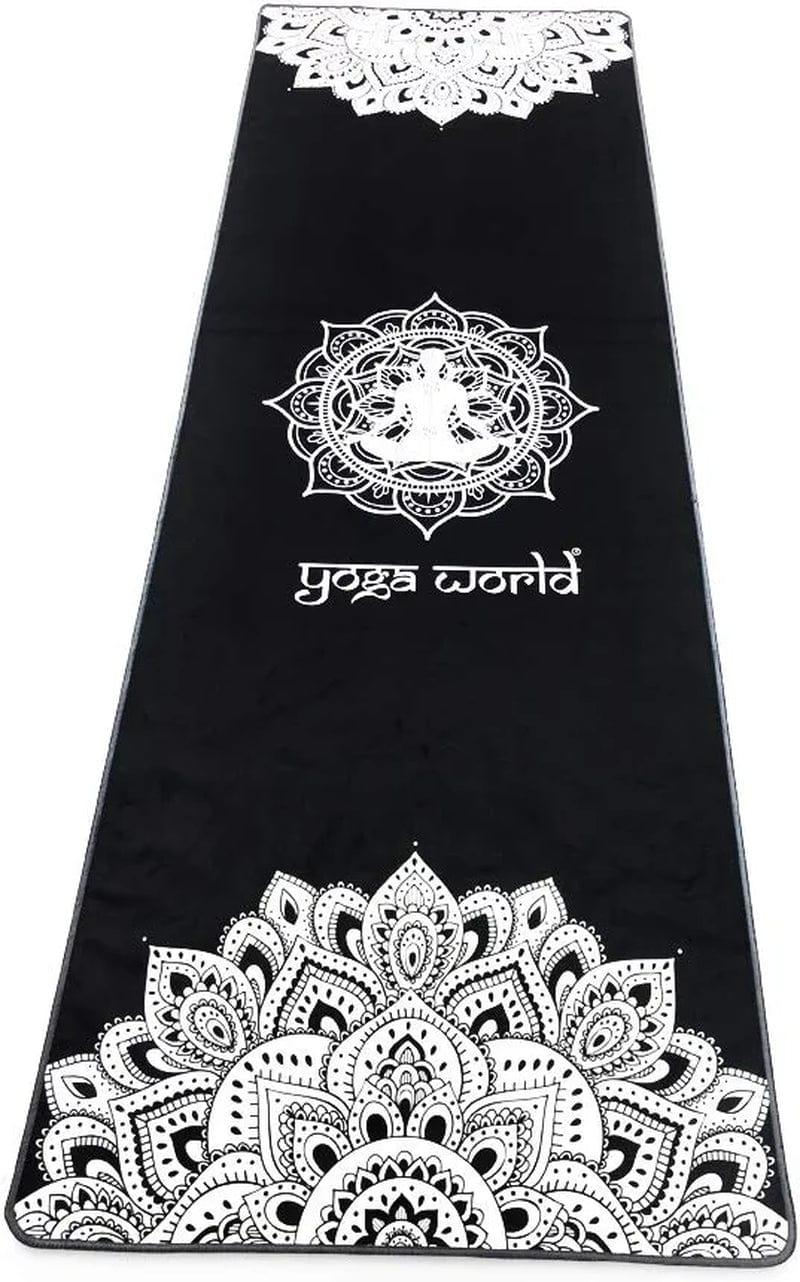 Yoga World Yoga Towel - Thick, Soft, Sweat Absorbent, Nonslip Exercise Towel Made with Microfiber Fabric - for Bikram, Pilates, Beach and Home Workout - Machine-Washable - 72 X 24 Inch
