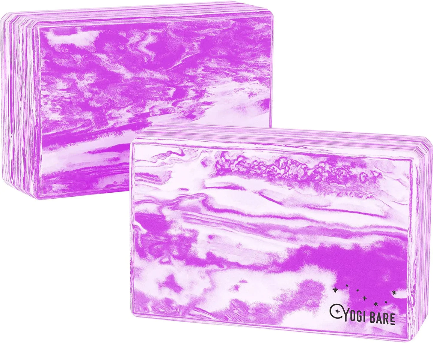 Yogi Bare Marble Yoga Block - Firm EVA Foam Yoga Brick - Pilates, Yoga Exercise Equipment & Meditation Accessories - Latex Free - 9" X 6" X 3"