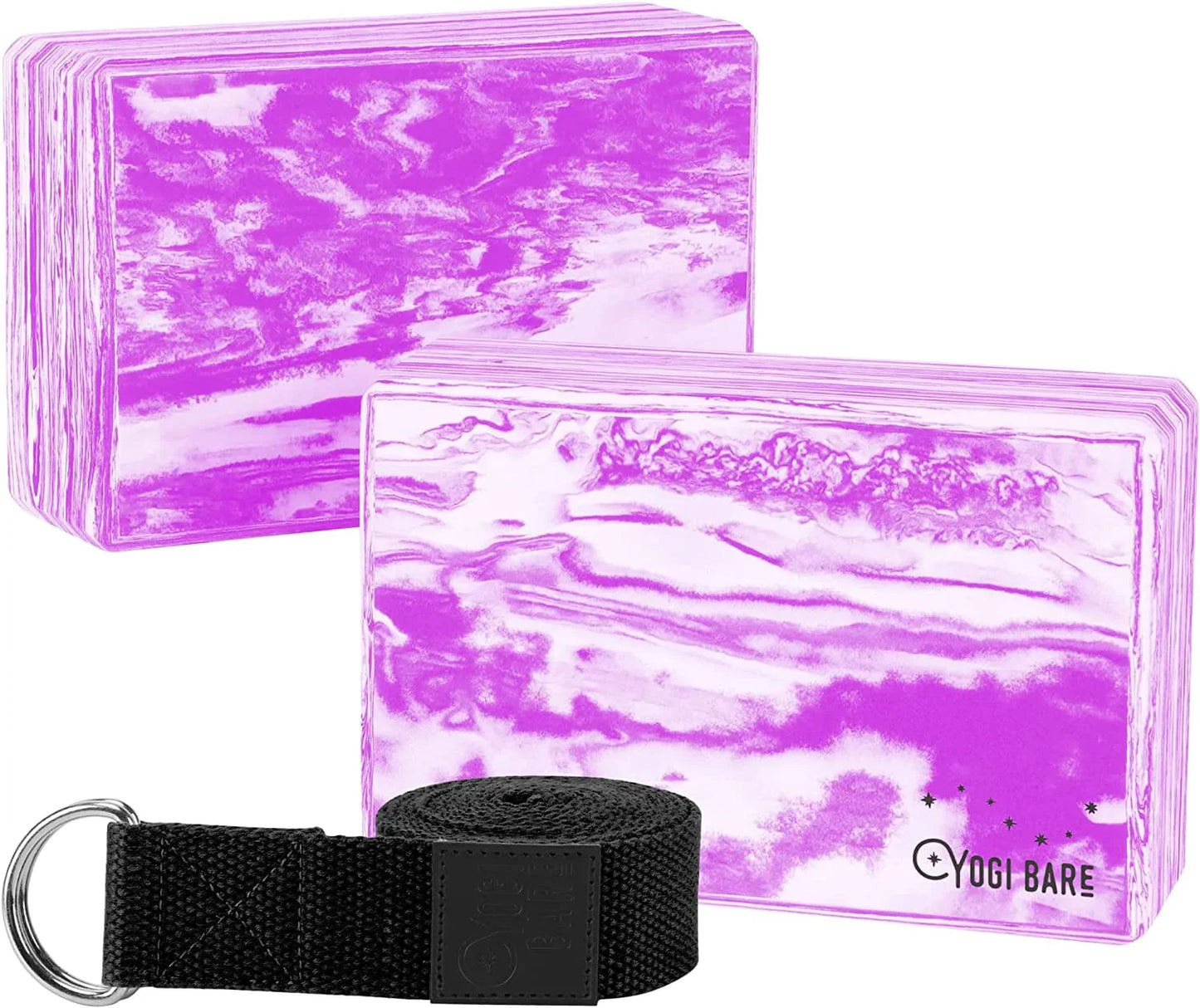 Yogi Bare Marble Yoga Block - Firm EVA Foam Yoga Brick - Pilates, Yoga Exercise Equipment & Meditation Accessories - Latex Free - 9" X 6" X 3"